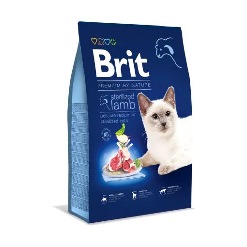 Brit Premium Cat Sterilized Lamb ivartalanított felnőtt macskák részére báránnyal 1,5 kg