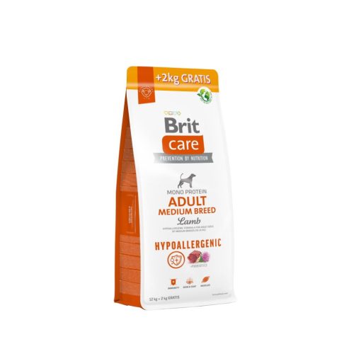 Brit Care Dog Hipoallergén Adult Medium Breed Lamb & Rice 12+2 kg