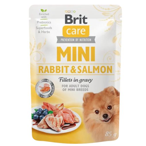 Brit Care Mini Adult nyúl&lazac szószban kistestű felnőtt kutyák részére 85 g