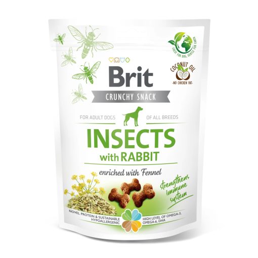 Brit Crunchy Snack Insects with Rabbit ropogós falatok | édesköménnyel dúsított rovar és nyúl 200 g