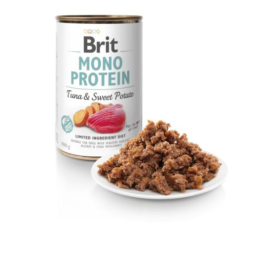 Brit Mono Protein konzerv tonhal, édesburgonya 400 g