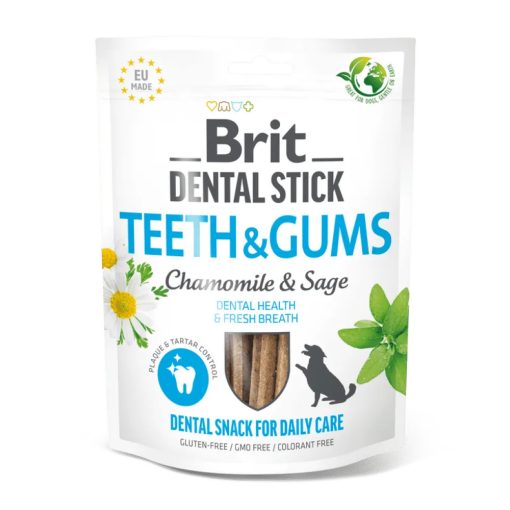 Brit Dental Stick Teeth & Gums fogápoló stick kamillával és zsályával 7db/csomag
