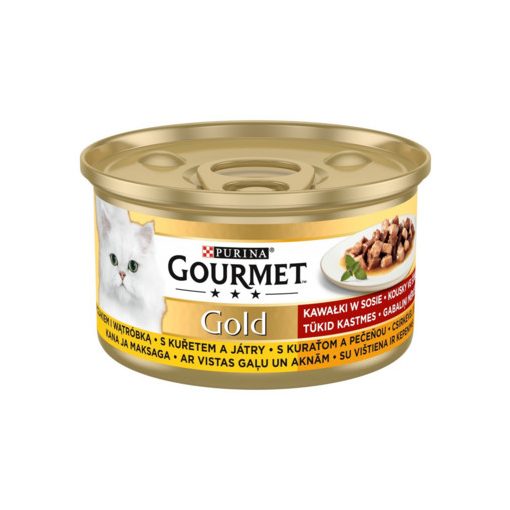 Gourmet Gold puha falatok szószban csirkével és májjal macskáknak 85 g