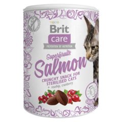   Brit Care Cat Snack Superfruits ropogós lazacos csemege ivartalanított macskáknak 100 g