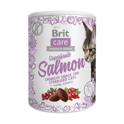 Brit Care Cat Snack Superfruits ropogós lazacos csemege ivartalanított macskáknak 100 g