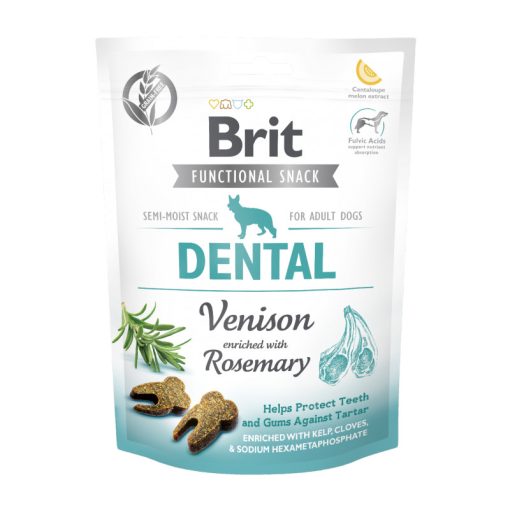 Brit Functional Snack Dental félnedves falatok | rozmaringgal dúsított szarvashús 150 g