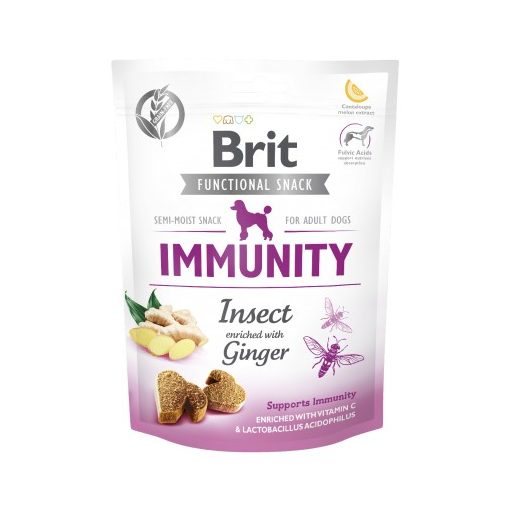 Brit Functional Snack Immunity félnedves falatok | gyömbérrel dúsított rovar 150 g