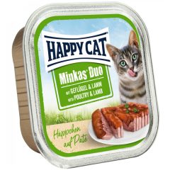   Happy Cat Minkas Duo Geflügel & Lamm Paté felnőtt macskáknak | baromfi & bárány 100 g