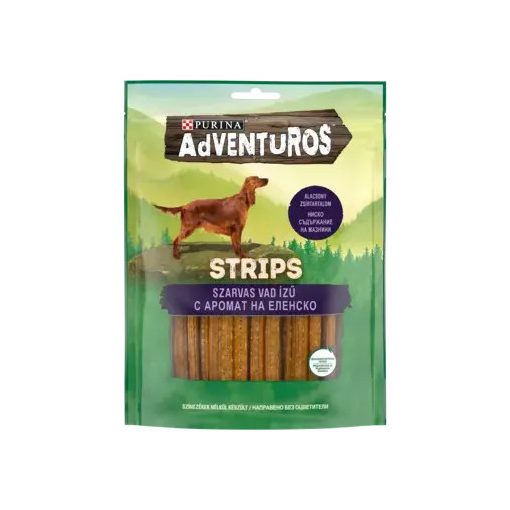 Adventuros Strips kutya jutalomfalat szarvas vad ízű 90 g