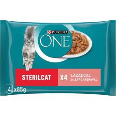   Purina One Sterilcat lazac sárgarépával nedves macskaeledel 4x85 g