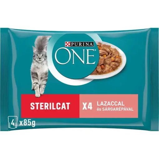 Purina One Sterilcat lazac sárgarépával nedves macskaeledel 4x85 g