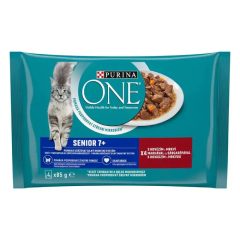   Purina One Senior marha sárgarépával nedves macskaeledel 4x85 g