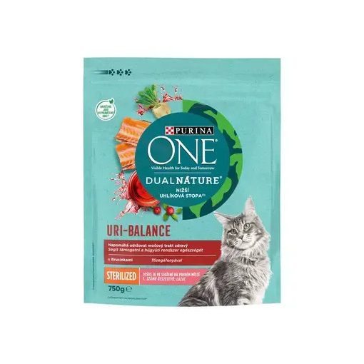 Purina One DualNature Sterilcat tőzegáfonyával lazacban gazdag száraz macskaeledel ivartalanított felnőtt macskáknak 750 g