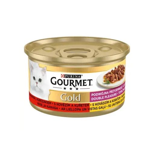 Gourmet Gold Duó Élmény marhával és csirkével nedves macskaeledel 85 g