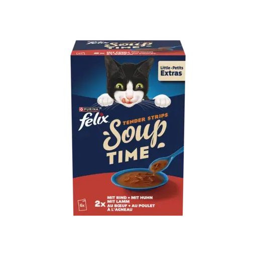 Felix Soup Tender Strips házias válogatás felnőtt macskáknak 6*48 g