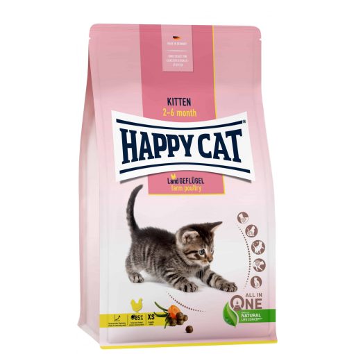 Happy Cat Kitten Land-Geflügel fiatal macskák részére | baromfis 300 g