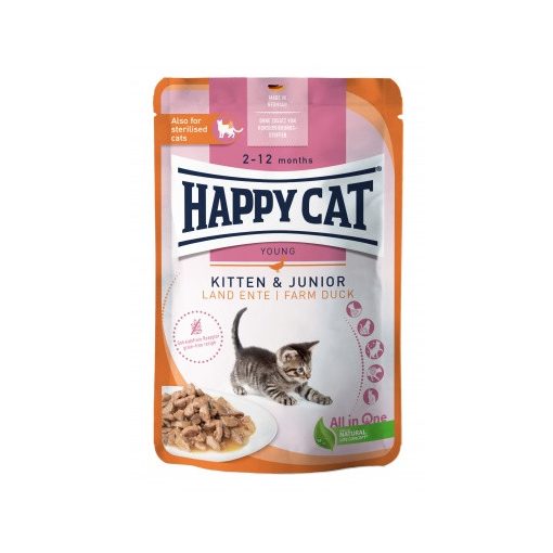 Happy Cat Kitten & Junior Land Ente nedves eledel kölyök macskáknak | kacsa 85 g