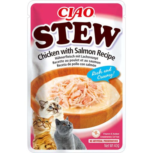 Inaba Ciao Stew csirkés, lazacos krémes ragu macskáknak 40 g