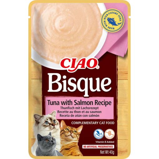 Inaba Ciao Bisque tonhalas, lazacos krémes püréeledel macskáknak 40 g