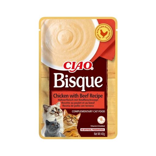 Inaba Ciao Bisque csirkés, marhás krémes püré macskáknak 40 g
