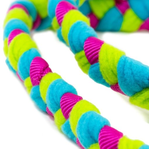 Zayma Craft fonott agility póráz szett - fukszia, lime, kék 30-40/130 cm