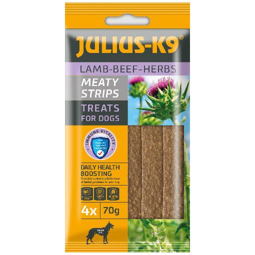 Julius-K9® Meaty Strips csíkok báránnyal és gyógynövénnyel 70 g