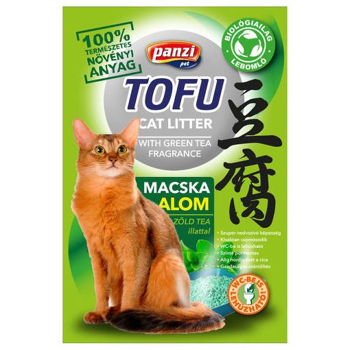 Panzi Tofu nyövényi alapú, zöldtea illatú macskaalom 2,5 kg