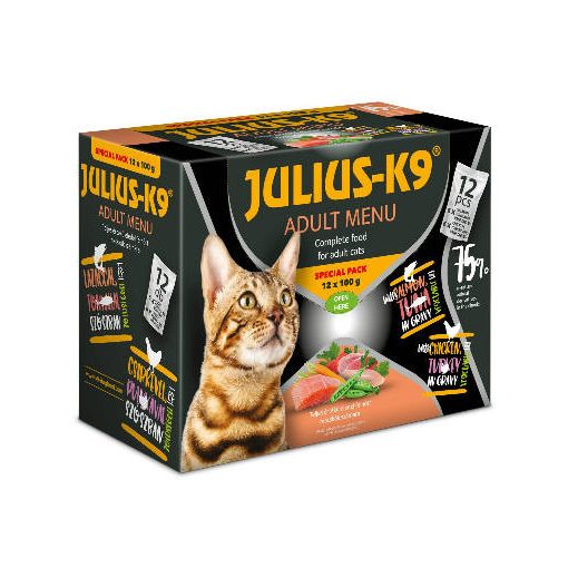 Julius-K9® Special Pack lazac&tonhal, csirke&pulyka menü válogatás szószban macskáknak 12x100 g