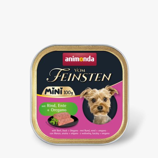 Animonda Vom Feinsten Mini Adult marha, kacsa, oregánó pástétom kistestű felnőtt kutyák részére 100 g