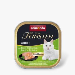   Animonda vom Feinsten Adult pulyka, csirkemell, gyógynövény pástétom felnőtt macskáknak 100 g