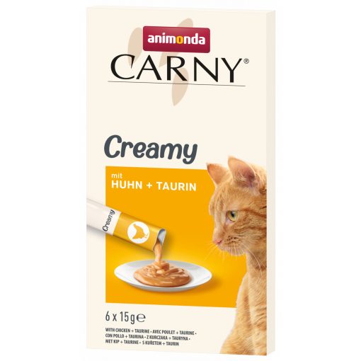 Animonda Carny Adult Creamy kiegészítő csemege csirkével, taurinnal macskák részére 6x15 g