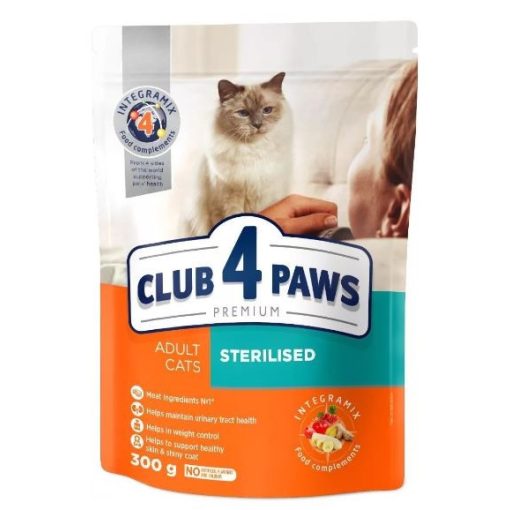 Club4Paws száraztáp ivartalan felnőtt macskák részére csirkehússal 300 g