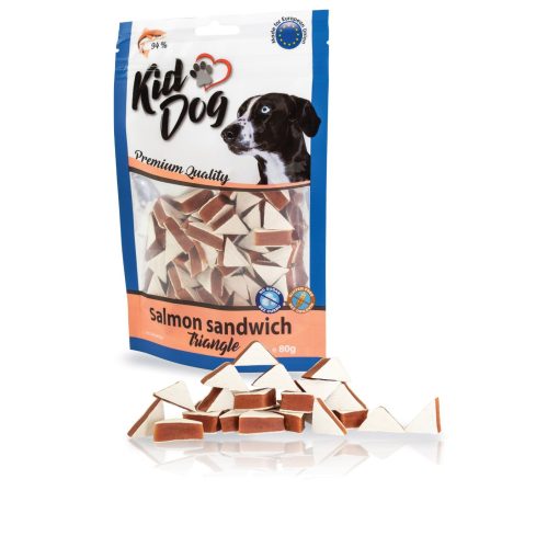 KidDog Salmon Sandwich Triangles lazac szendvics tőkehallal 80 g