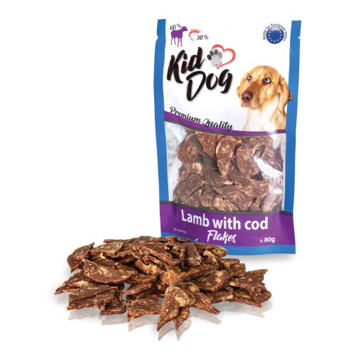 KidDog Lamb with Cod Flakes bárányhús pelyhek tőkehallal 80 g