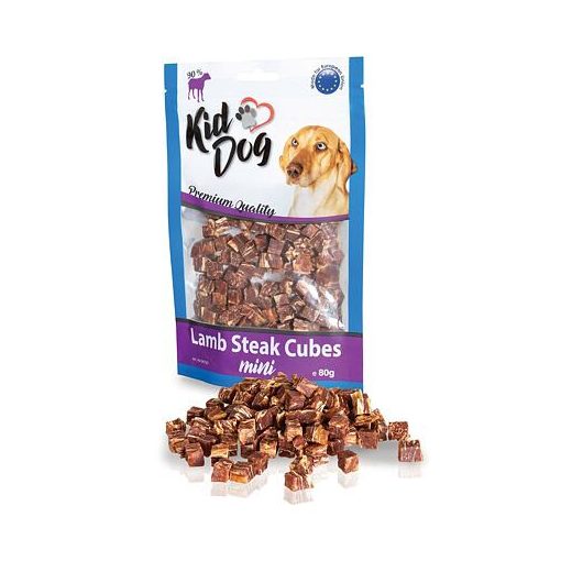 KidDog Lamb Stake Cubes bárányhúsos steak kockák 80 g