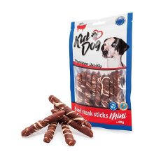 KidDog Beef Steak Sticks Mini bőr rágótekercs marhahússal 7-8 cm, 80 g
