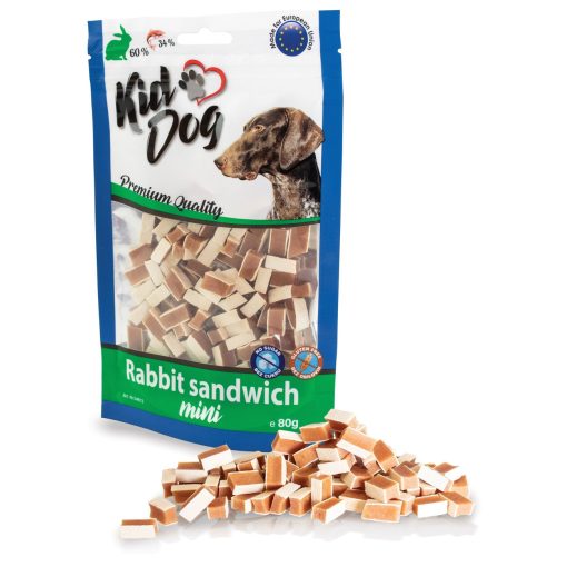 KidDog Mini Rabbit Sandwich nyúl szendvics tőkehallal 80 g