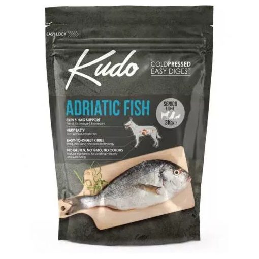 Kudo Low Grain Senior/Light Adriatic Fish száraz kutyatáp adriai hallal 3 kg