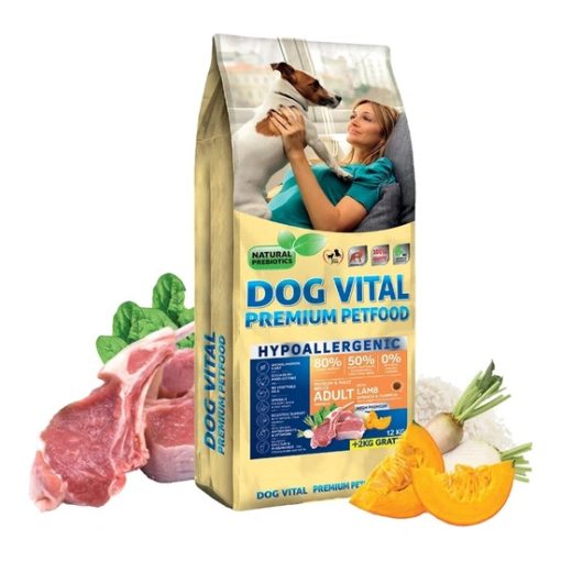 Dog Vital Hypoallergenic Adult Medium&Maxi bárány, spenót, sütőtök 12+2 kg