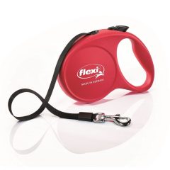  Flexi Fun szalagos automata póráz | piros, 3 méter, 12 kg-ig, XS méret