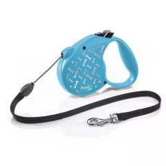   Flexi Standard Bone zsinóros automata póráz | világoskék, 5 méter, 20 kg-ig, M méret