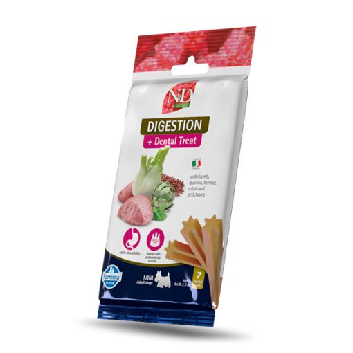 N&D Quinoa Digestion fogtisztító jutalomfalat báránnyal mini 60 g