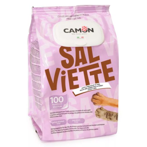 Camon Latte & Miele törlőkendő tej és méz illattal 30x17 cm, 100 db/csomag