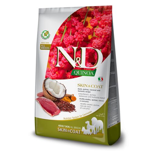N&D Dog Quinoa Skin&Coat Adult Dog All Breeds kacsa 2,5 kg