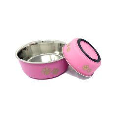   Raintech rozsdamentes tál műanyag bevonattal, csúszásgátlóval | pink 0,48 l