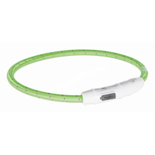 Trixie világító nyakörv USB töltővel zöld 35 cm