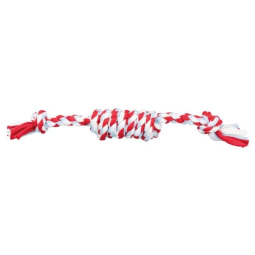Trixie rágókötél csomóval | piros/fehér 31 cm