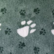 Blovi DryBed VetBed A+ csúszásmentes fekhely | mentazöld-fehér tappancsos 100 x 75 cm