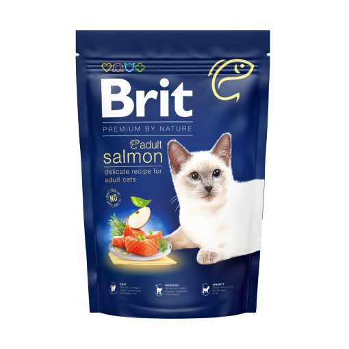 Brit Premium Cat Adult Salmon felnőtt macskák részére lazaccal 1,5 kg