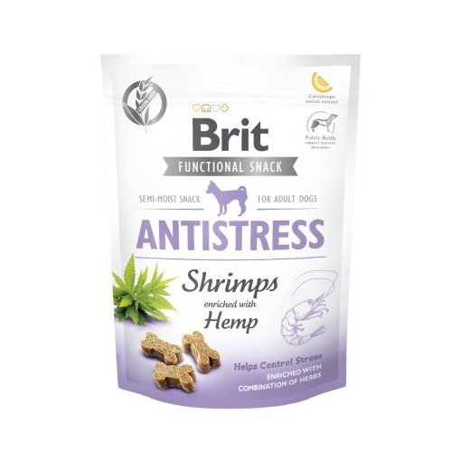 Brit Care Functional Snack Antistress félnedves falatok | kenderrel dúsított garnélarák 150 g